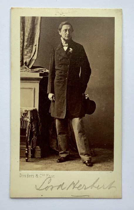 1860's carte de visite photograph of Lord Herbert. sponsor for Florence Nightingale